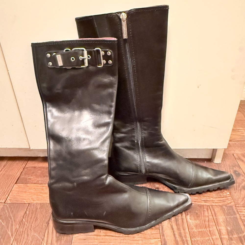 Black Leather Knee-High Boots size 37